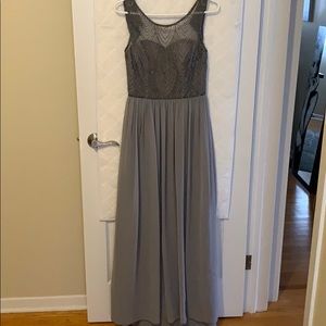 Long David’s bridal beaded high neck dress